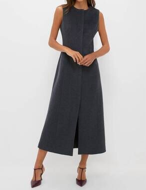 NEW TUCKERNUCK wool rhoda midi dress in gray